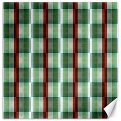 Fabric Textile Texture Green White Canvas 20  X 20   by Nexatart