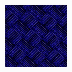 Cobalt Blue Weave Texture Medium Glasses Cloth (2-side) by Nexatart