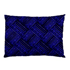 Cobalt Blue Weave Texture Pillow Case by Nexatart