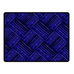 Cobalt Blue Weave Texture Fleece Blanket (small) by Nexatart