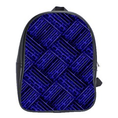 Cobalt Blue Weave Texture School Bag (xl) by Nexatart