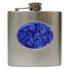 Neon Abstract Cobalt Blue Wood Hip Flask (6 Oz) by Nexatart