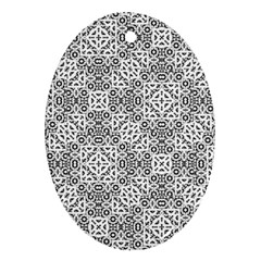 Black And White Oriental Ornate Ornament (oval) by dflcprints