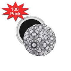 Black And White Oriental Ornate 1 75  Magnets (100 Pack)  by dflcprints