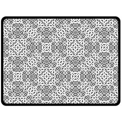 Black And White Oriental Ornate Fleece Blanket (large)  by dflcprints