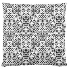 Black And White Oriental Ornate Large Flano Cushion Case (two Sides) by dflcprints