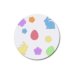 Easter Patches  Rubber Coaster (round)  by Valentinaart