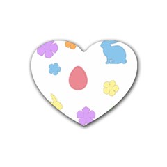 Easter Patches  Rubber Coaster (heart)  by Valentinaart