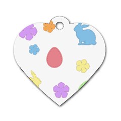 Easter Patches  Dog Tag Heart (two Sides) by Valentinaart