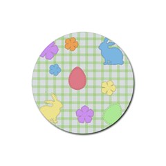 Easter Patches  Rubber Coaster (round)  by Valentinaart