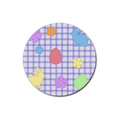 Easter Patches  Rubber Coaster (round)  by Valentinaart
