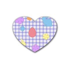 Easter Patches  Heart Coaster (4 Pack)  by Valentinaart