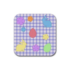 Easter Patches  Rubber Square Coaster (4 Pack)  by Valentinaart