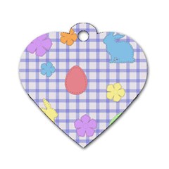Easter Patches  Dog Tag Heart (two Sides) by Valentinaart