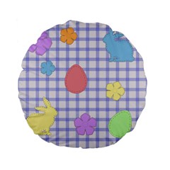 Easter Patches  Standard 15  Premium Flano Round Cushions by Valentinaart