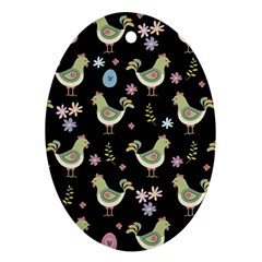 Easter Pattern Oval Ornament (two Sides) by Valentinaart