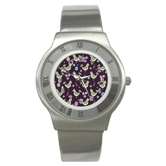 Easter Pattern Stainless Steel Watch by Valentinaart