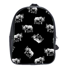 Rhino Pattern School Bag (xl) by Valentinaart