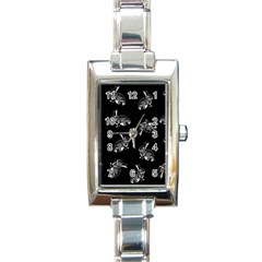 Rabbit Pattern Rectangle Italian Charm Watch by Valentinaart