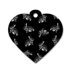 Rabbit Pattern Dog Tag Heart (one Side) by Valentinaart