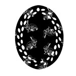 Rabbit pattern Oval Filigree Ornament (Two Sides) Back