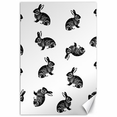 Rabbit Pattern Canvas 20  X 30   by Valentinaart