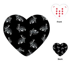 Rabbit Pattern Playing Cards (heart)  by Valentinaart