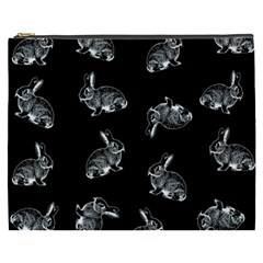 Rabbit Pattern Cosmetic Bag (xxxl)  by Valentinaart