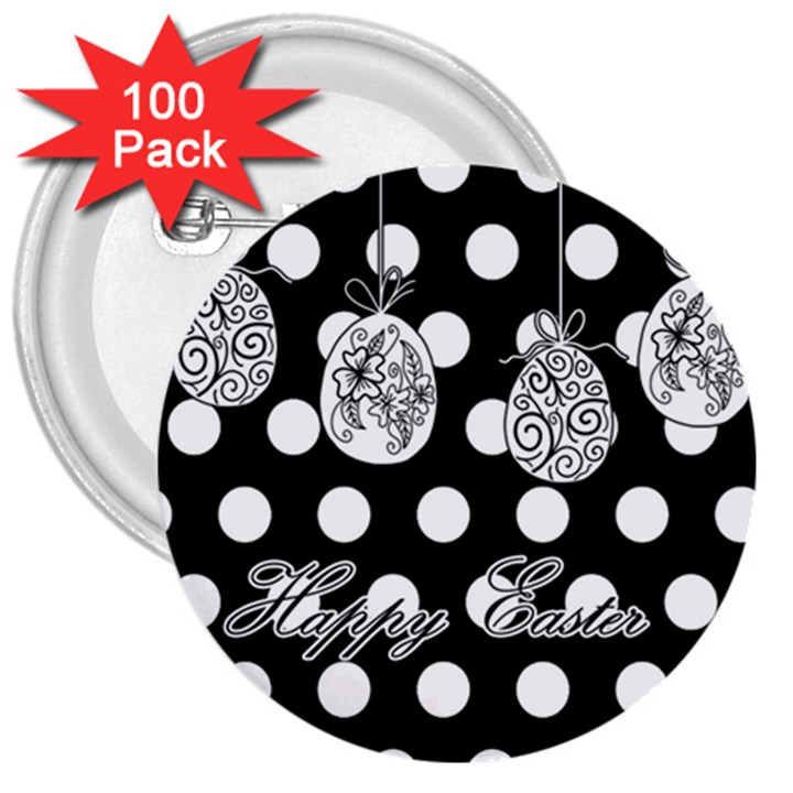 Easter eggs 3  Buttons (100 pack) 