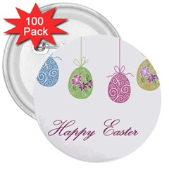 Easter Eggs 3  Buttons (100 Pack)  by Valentinaart