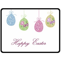 Easter Eggs Double Sided Fleece Blanket (large)  by Valentinaart