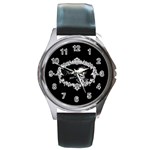 Edgar Allan Poe  - Never More Round Metal Watch Front