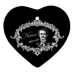 Edgar Allan Poe  - Never More Ornament (heart) by Valentinaart