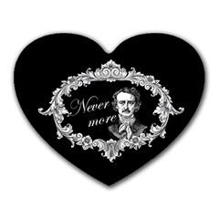 Edgar Allan Poe  - Never More Heart Mousepads by Valentinaart