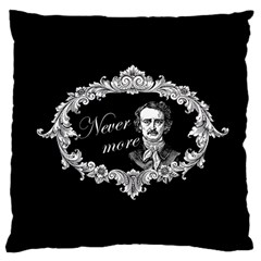 Edgar Allan Poe  - Never More Large Cushion Case (one Side) by Valentinaart
