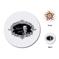 Edgar Allan Poe  - Never More Playing Cards (round)  by Valentinaart