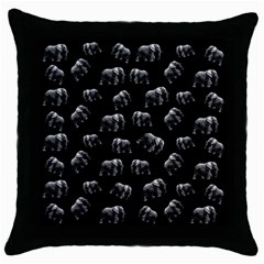 Elephant Pattern Throw Pillow Case (black) by Valentinaart