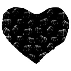 Elephant Pattern Large 19  Premium Heart Shape Cushions by Valentinaart