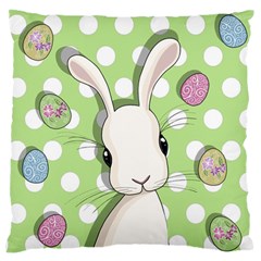 Easter Bunny  Large Flano Cushion Case (one Side)