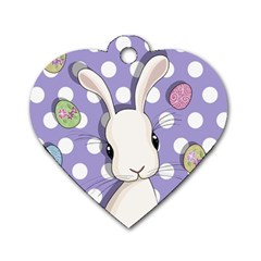 Easter Bunny  Dog Tag Heart (two Sides) by Valentinaart