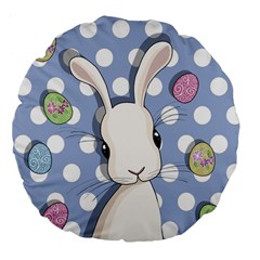 Easter Bunny  Large 18  Premium Flano Round Cushions by Valentinaart