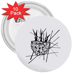 Bird 3  Buttons (10 Pack) 