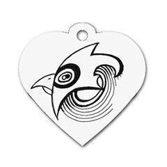 Bird Dog Tag Heart (two Sides) by ValentinaDesign