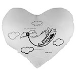 Bird Large 19  Premium Heart Shape Cushions Back