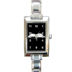 Turtle Rectangle Italian Charm Watch by ValentinaDesign