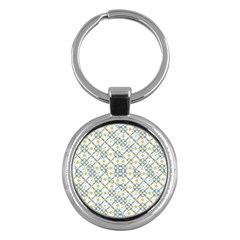 Vivid Check Geometric Pattern Key Chains (round)  by dflcprints