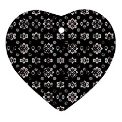 Dark Luxury Baroque Pattern Ornament (heart) by dflcprints