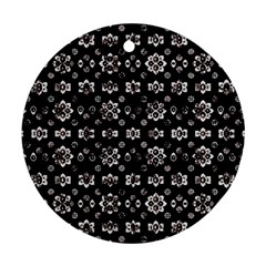 Dark Luxury Baroque Pattern Round Ornament (two Sides) by dflcprints