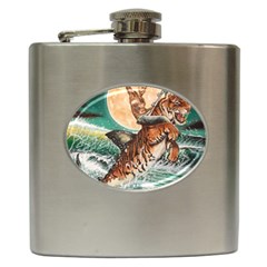 Tiger Shark Hip Flask (6 Oz) by redmaidenart