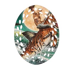Tiger Shark Ornament (oval Filigree) by redmaidenart